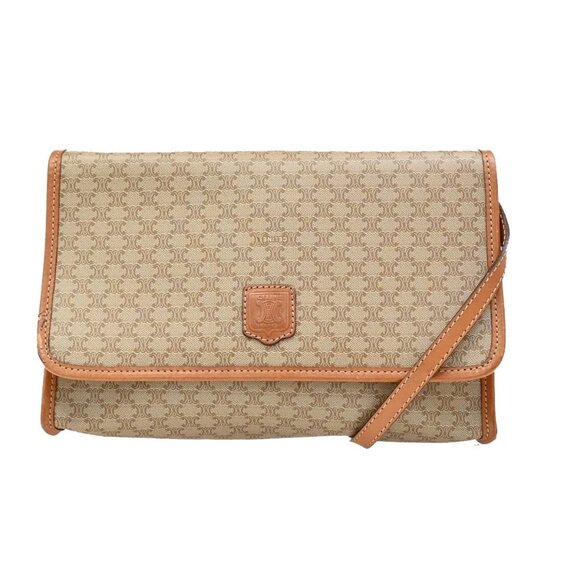 CELINE Macadam Pattern Crossbody 2Way Shoulder Clutch Bag PVC Leather BN 67KB426 - Picture 1 of 16